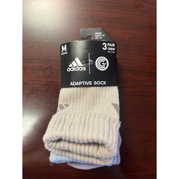 NWT Adidas Adaptive Crew Socks (3-Pairs) with Durable Reinforced Cuff Multicolor - Picture 1 of 3